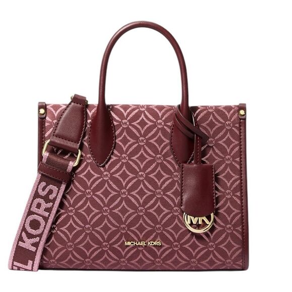 MICHAEL KORS MIRELLA SMALL METALLIC LOGO JACQUARD CROSSBODY BAG - Picture 4 of 5